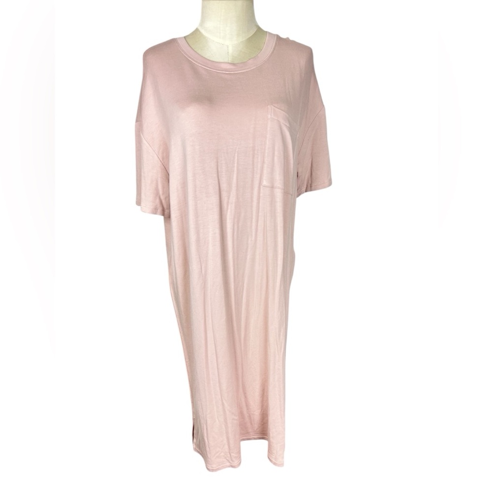 DAILY RITUAL Short Sleeve Nightshirt nightgown dress size‎ Large Soft Blush pink